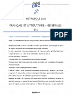 Corrige Sujet Bis Bac Francais Voie Generale Metropole 2021