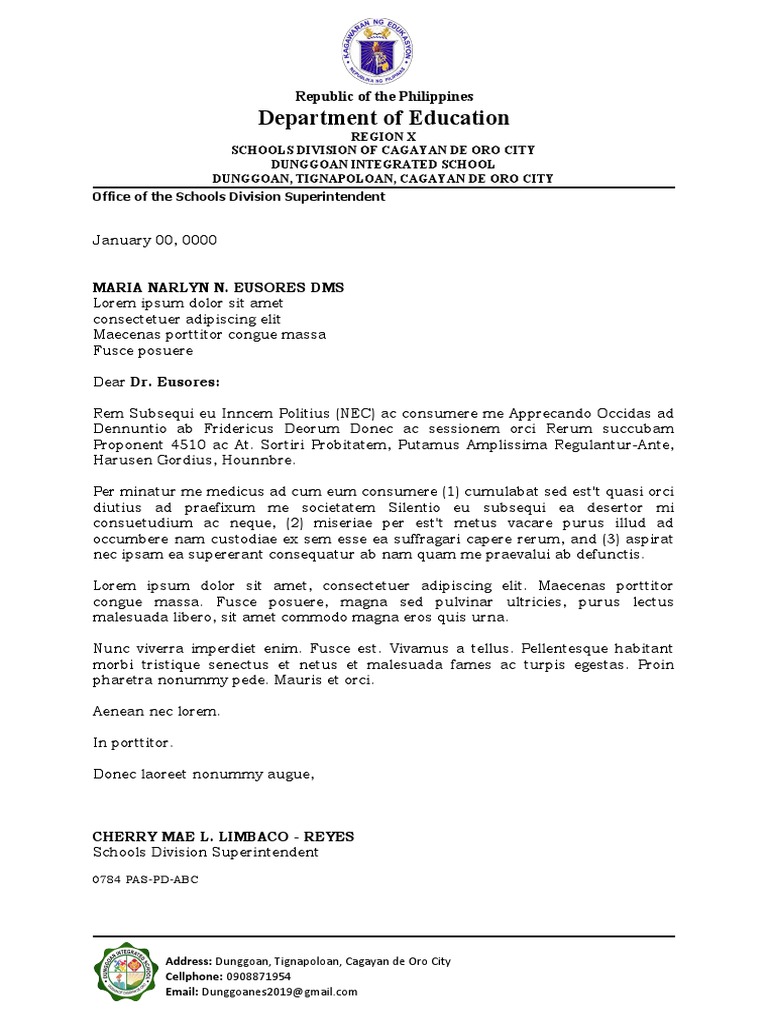 Dunggoan Integrated School Address | PDF | Self-Improvement