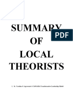 Summary of Local Theorists
