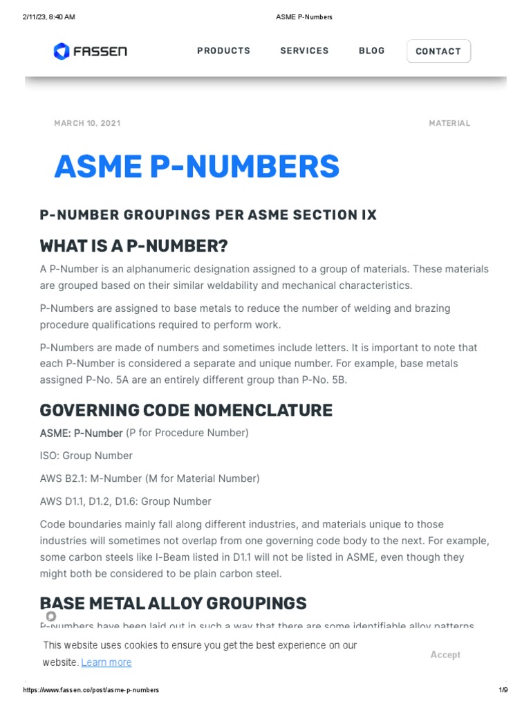 ASME P-Numbers | PDF | Steel | Materials