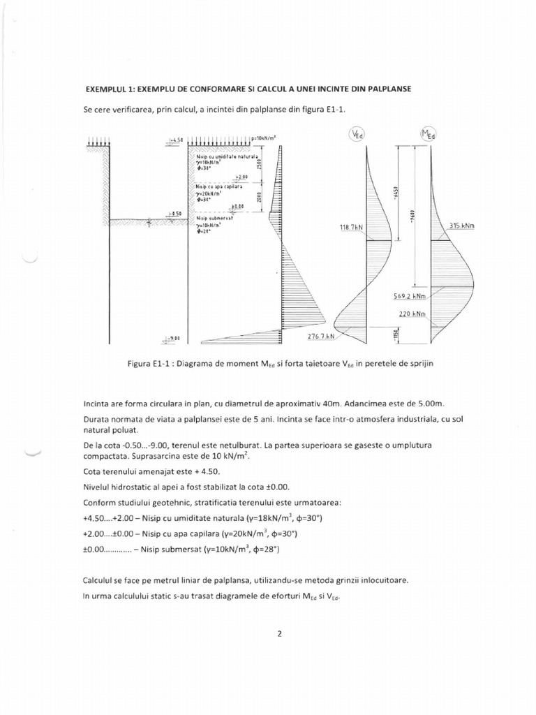 Exemplu Calcul Palplanse | PDF