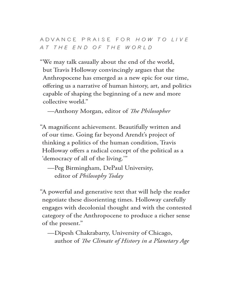 Week2 (Friday) - How To Live at The End of The World | PDF ...
