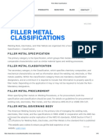 Filler Metal Classifications