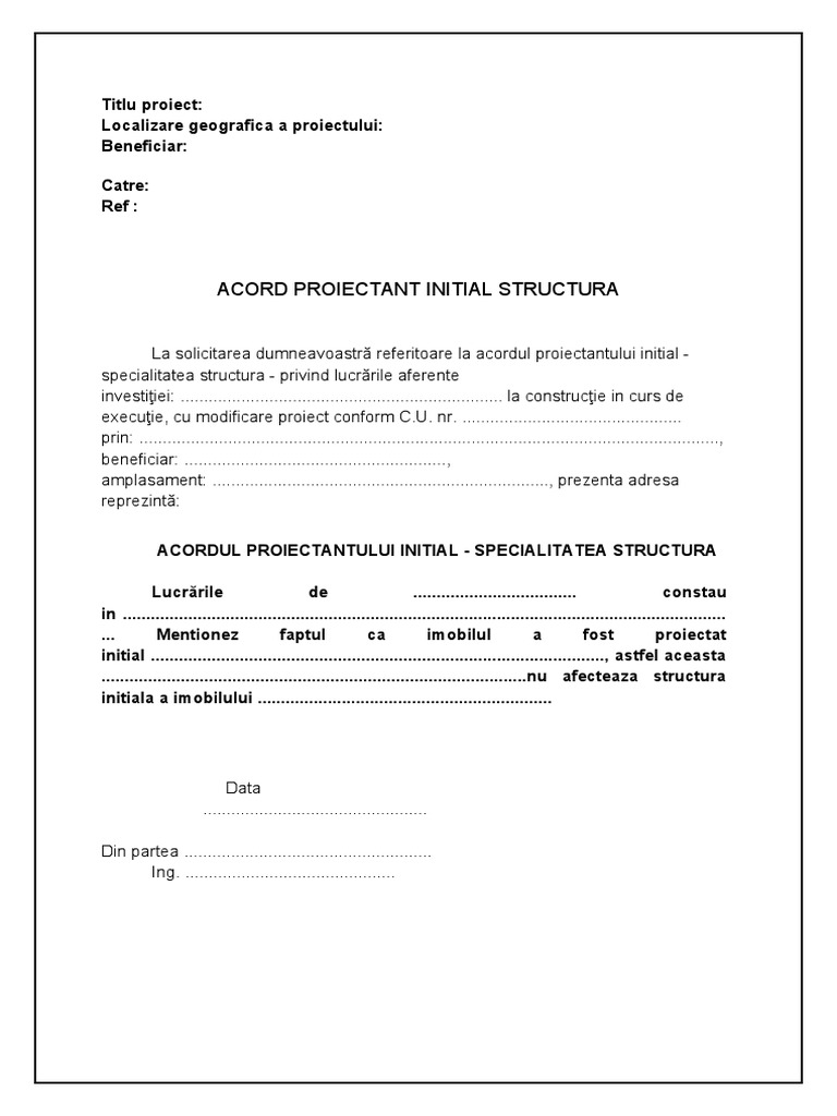 ACORD Proiectant Initial | PDF