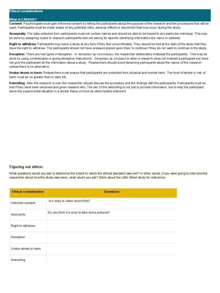 CARDUD Ethical Guidelines in Psychology | PDF