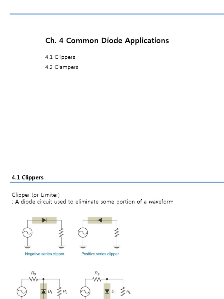 Clippers and Clampers Explained | PDF | Electronic Engineering ...