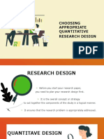 Choosing Appropriate Quantitative Research Design