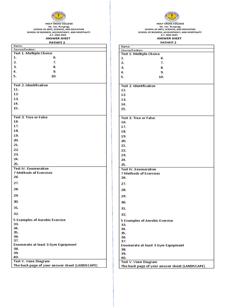 Sample Instruction For Modified True Or False