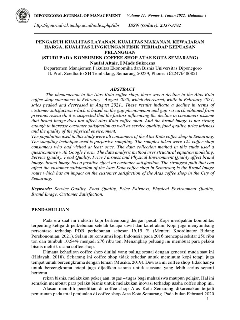 Pada Konsumen Coffee Shop Atas Kota Semarang PDF Brand Marketing