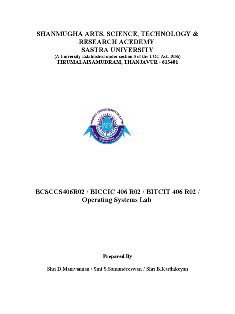 Operating Systems Lab Manual JNTU PDF Scheduling Data