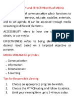 ACCESIBILITY and EFFECTIVENESS of MEDIA