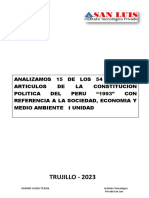 Analizamos 15 de Los 54 Primeros Articulos de La Constitucion Politica Del Peru "1993"