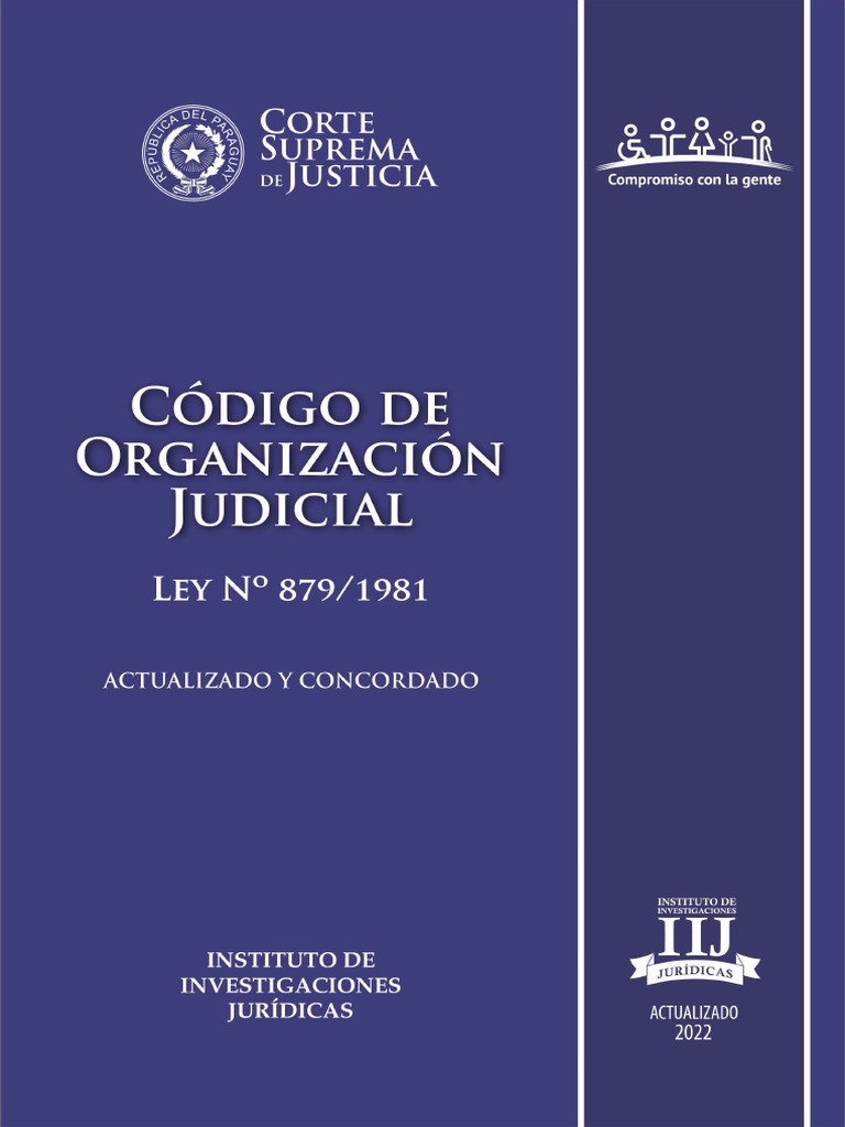 Codigo Organizacion Judicial Actualizado Concordado 2022 | PDF ...