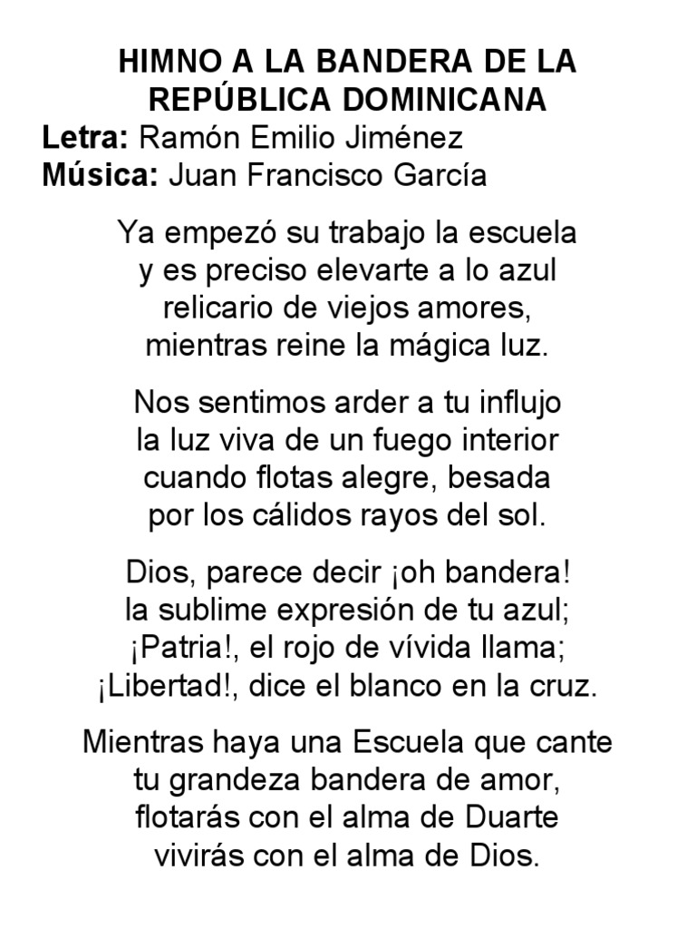 Himno A La Bandera de La República Dominicana | PDF