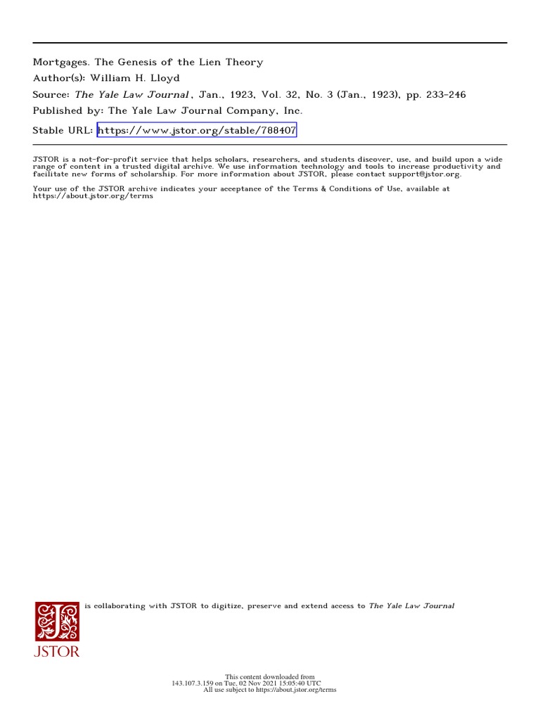 Evolution of Lien Theory YLS PDF