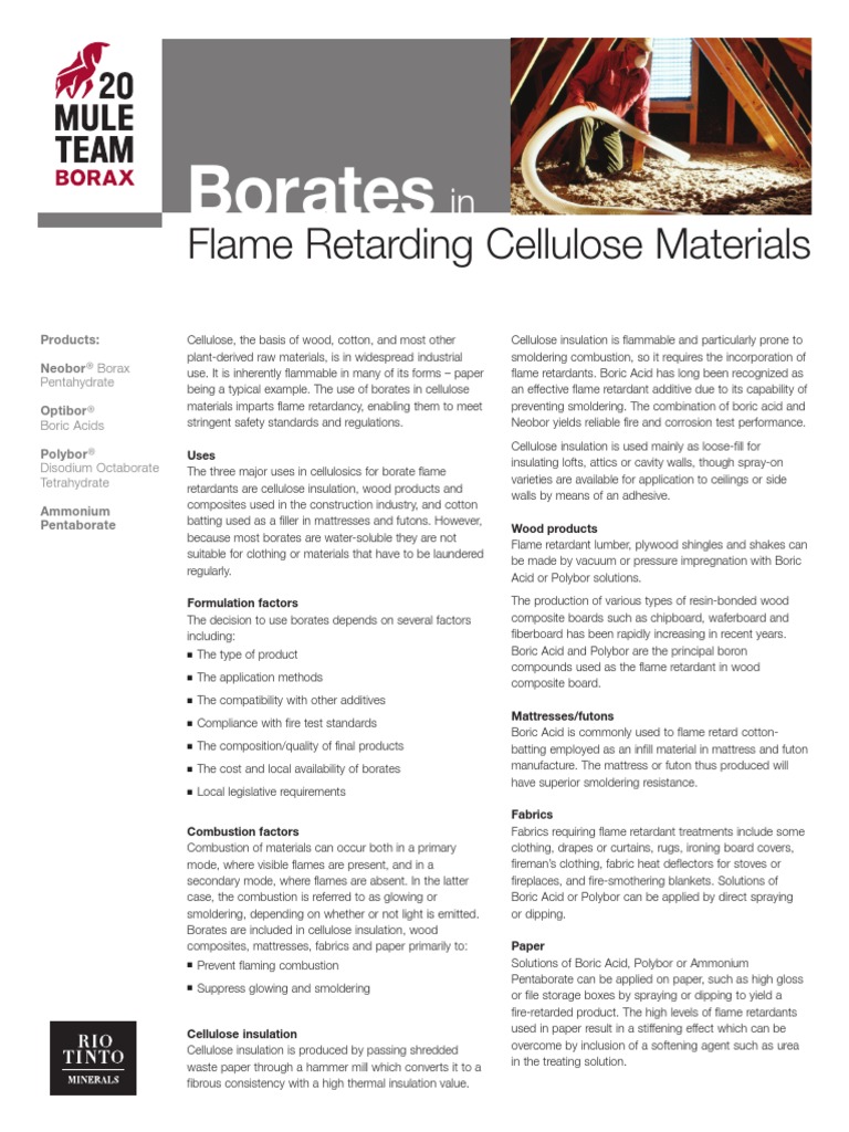 EUF Borates in Flame Retardant Cellulose Materials PDF Thermal