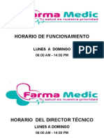Horario y Areas Internos Farma Medic