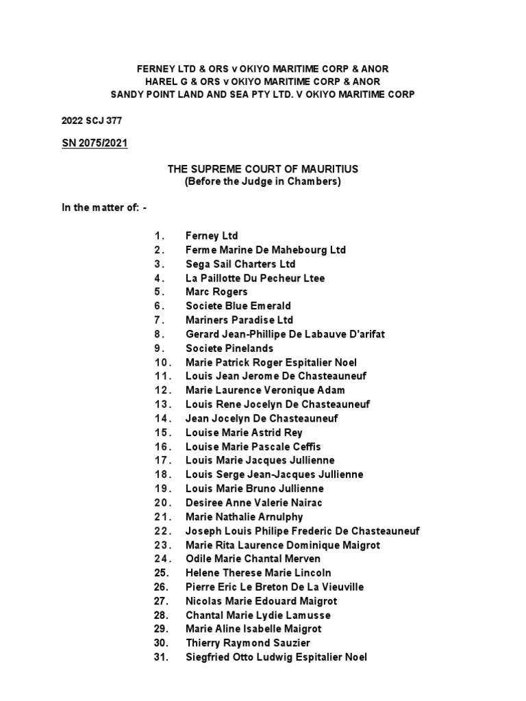 Case Laws Mauritius PDF Common Law Justice