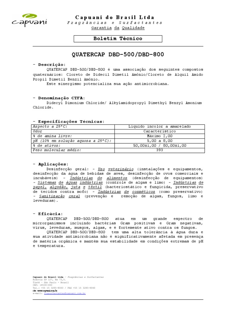 Quatercap DBD-500-800 | PDF