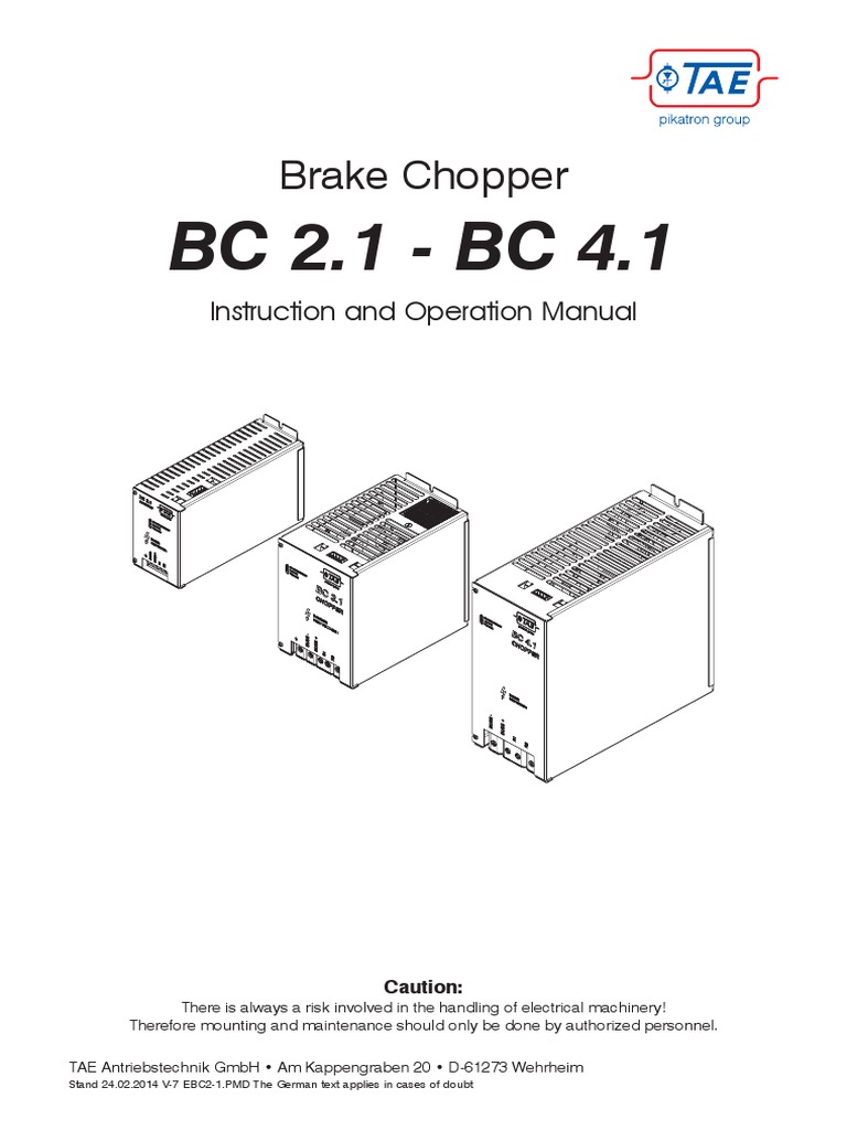 BC2 1 BC3 1 BC4 1 Universal Brake Chopper Manual PDF