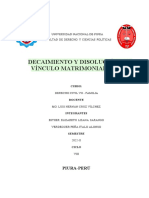 Decaimiento y Disolución Del Vínculo Matrimonial