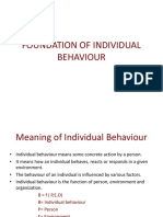Foundation of Individual Behaviour