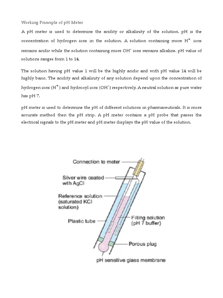 Working Principle of PH Meter | PDF