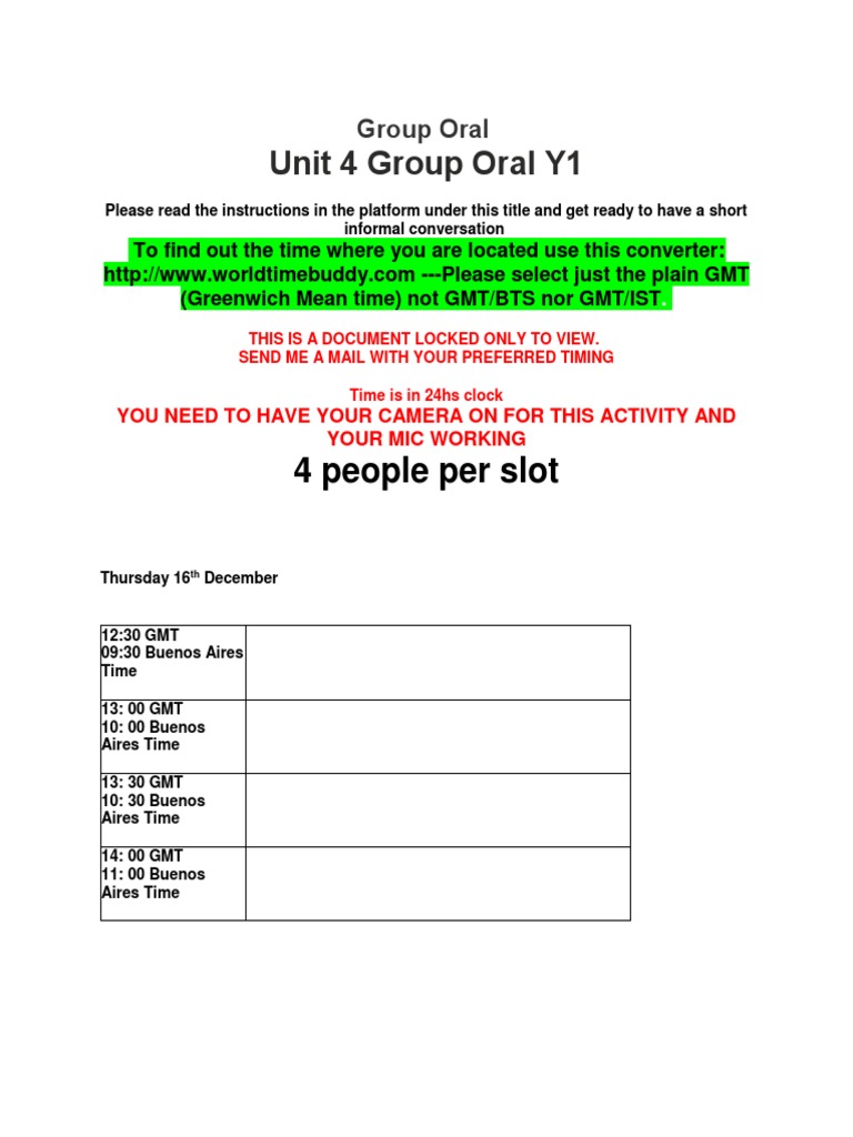 Unit 4 Timing Sheet Visuals and Possible Questions PDF