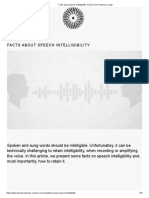 Facts About Speech Intelligibility