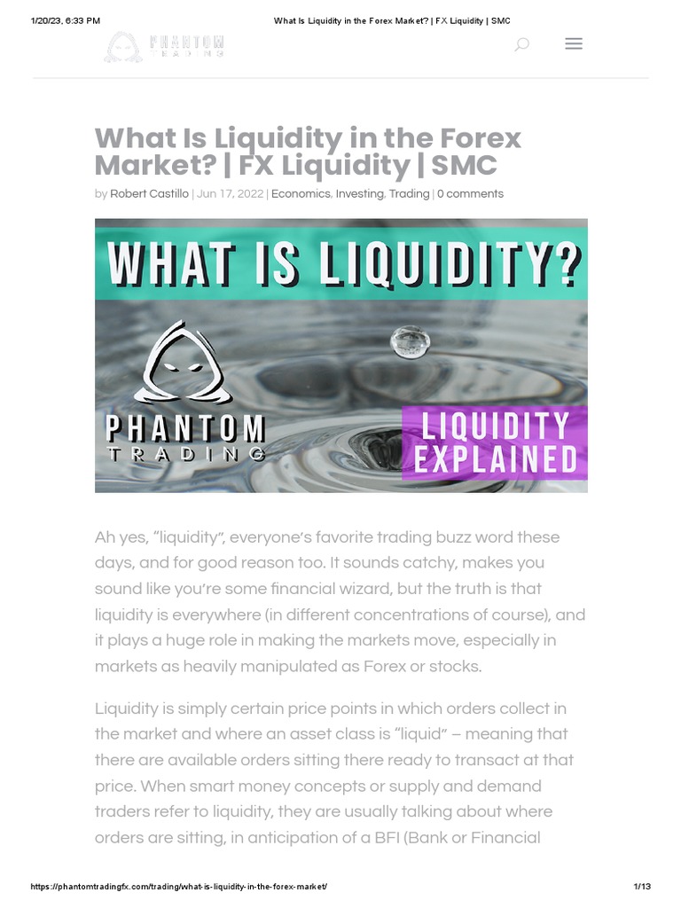 Understanding Forex Market Liquidity | PDF | Market Liquidity | Foreign ...
