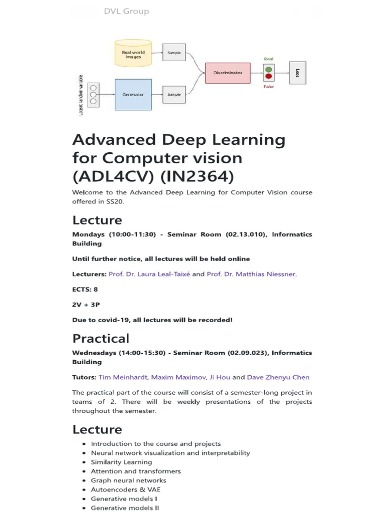 Advanced Deep Learning For Computer Vision | PDF
