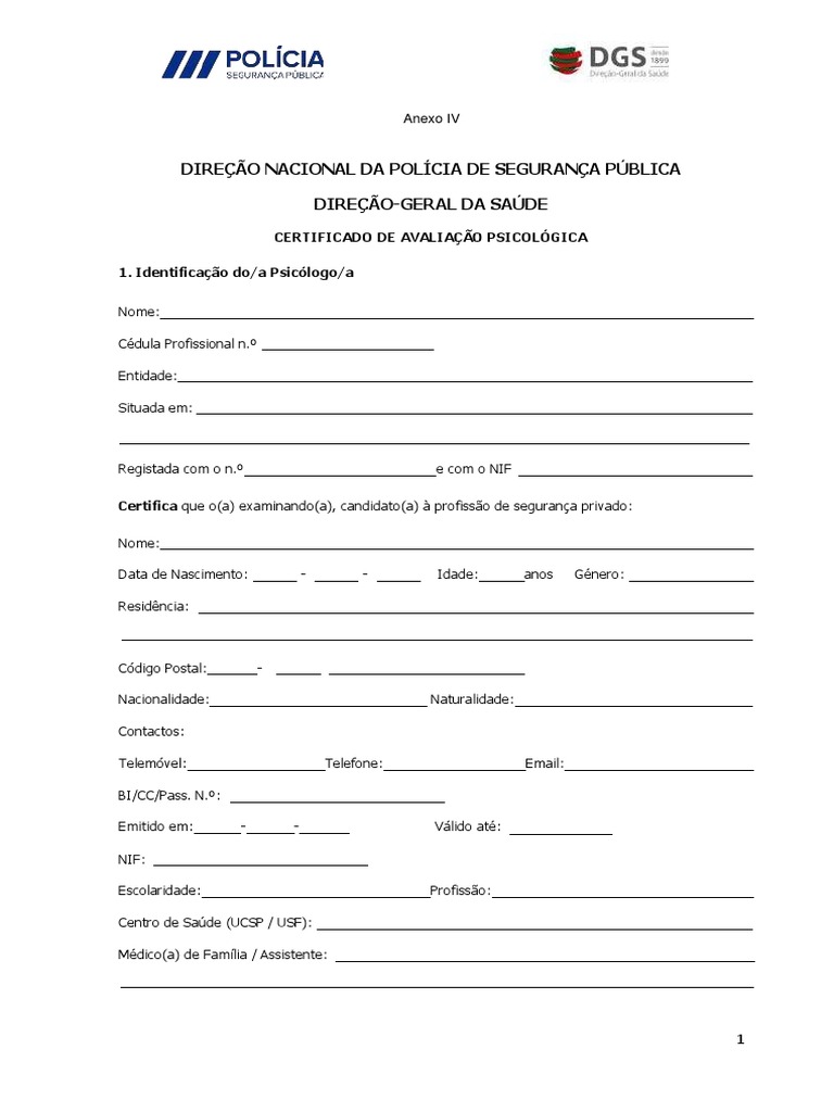 Anexo iv certificado de avalia o psicol gica pdf