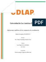 Aplicaciones Analiticas de Los Compuestos de Coordinacion