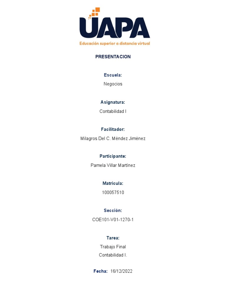 Trabajo Final - Contabilidad I 2022 | PDF | Contabilidad | Estado ...