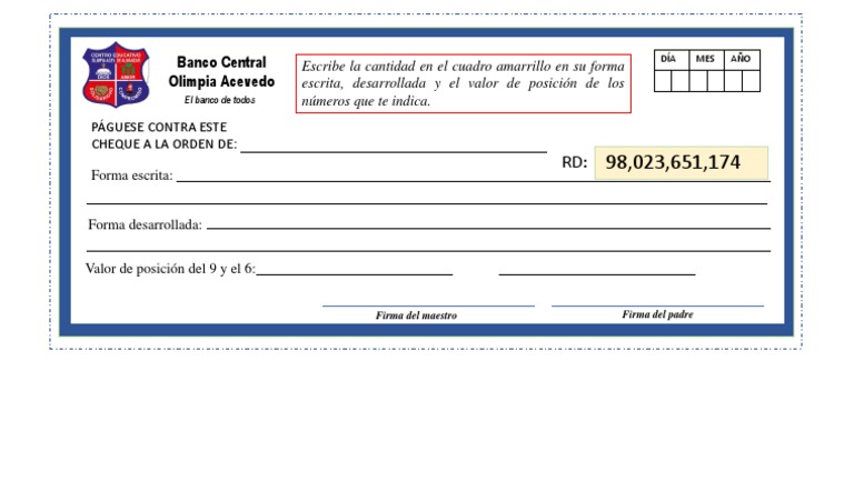 Instrucciones para llenar cheques | PDF