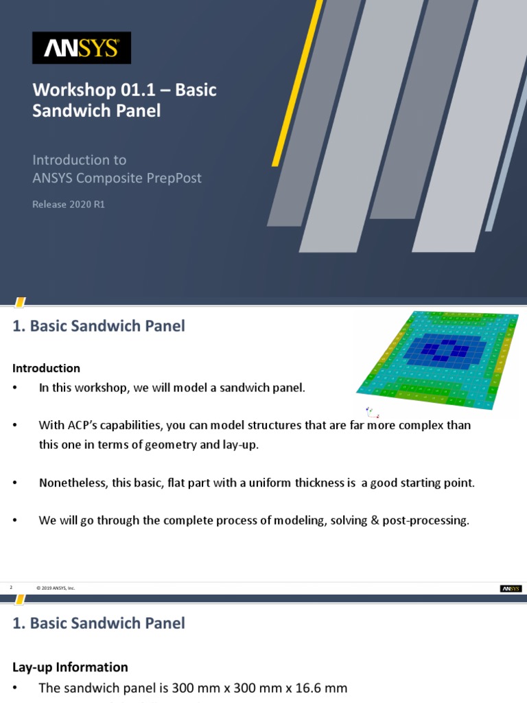 ACP Intro 2020R1 WS01.1 Basic Sandwich Panel | PDF