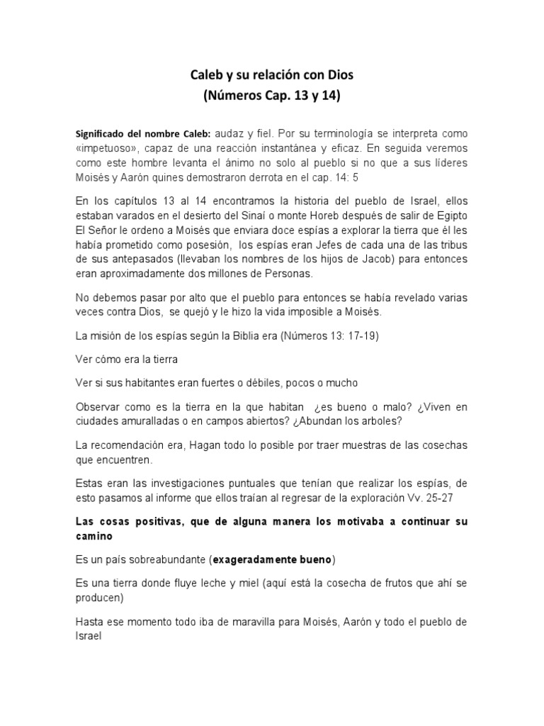 Significado de Caleb en la Biblia | PDF