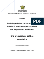 Análisis Preliminar Del Impacto de La COVID-19 en El Desempleo El Primer Año de Pandemia en México: Una Propuesta de Política Económica