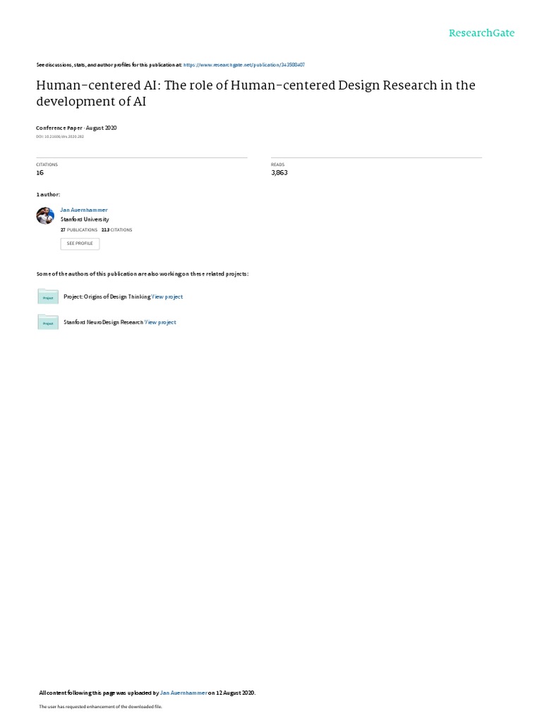 Human-Centered AI Design Research | PDF | Intelligence (AI) & Semantics ...