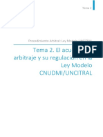 2 El Acuerdo de Arbitraje y Su Regulación en La Ley Modelo CNUDMI/UNCITRAL