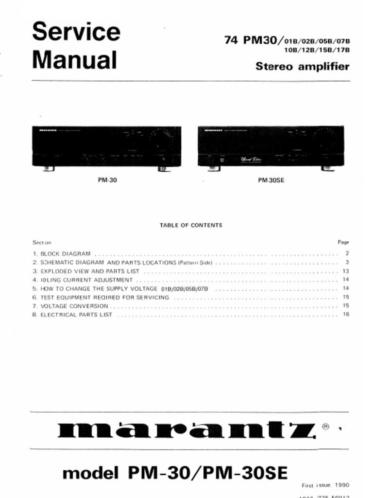 Marantz PM-30 Service Manual | PDF