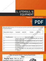 Tools, Utensils, & Equipment in Preparing Desserts