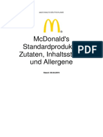 Zutaten Inhaltsstoffe Standardprodukte McDonalds