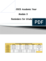2022-2023 Module 3 Reminders For Students