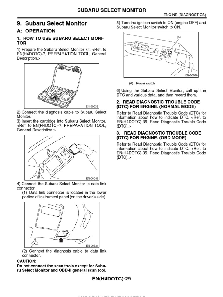 Subaru Select Monitor | PDF | Throttle | Engine Technology