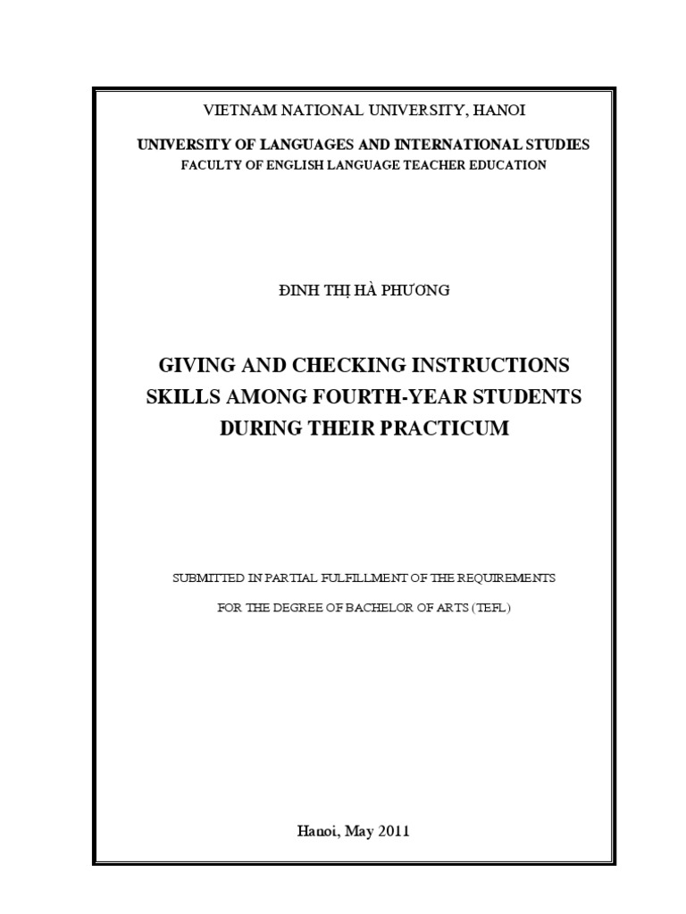 Giving and Checking Instructions Skills Among Fourth Year Students ...