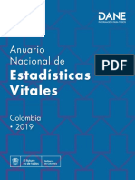 Anuario Nacional de Estadisticas Vitales Colombia 2019