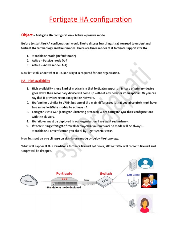 Fortigate Firewall HA A-P - A-A Mode Configuration | PDF | Network ...