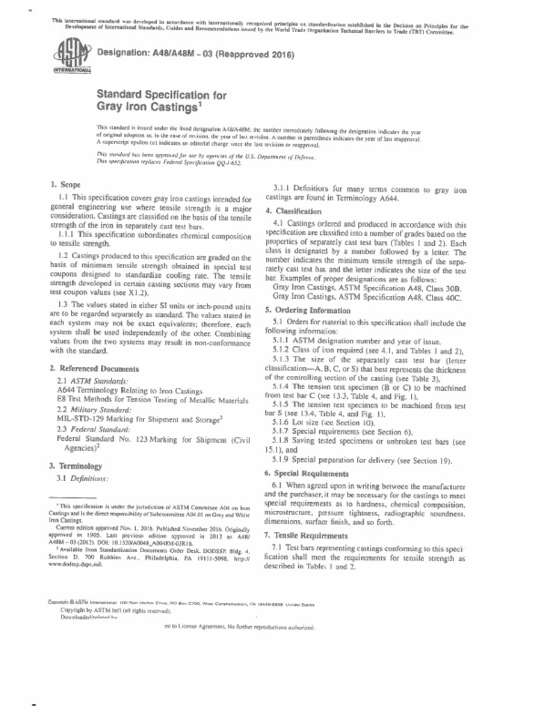ASTM A48_48A-03 | PDF
