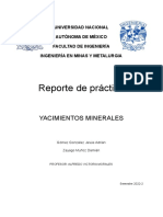 Reporte Yacimientos Minerales